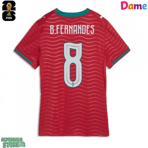 Portugal Bruno Fernandes #8 Replika Hjemmebanetrøje Dame VM 2026 Kortærmet